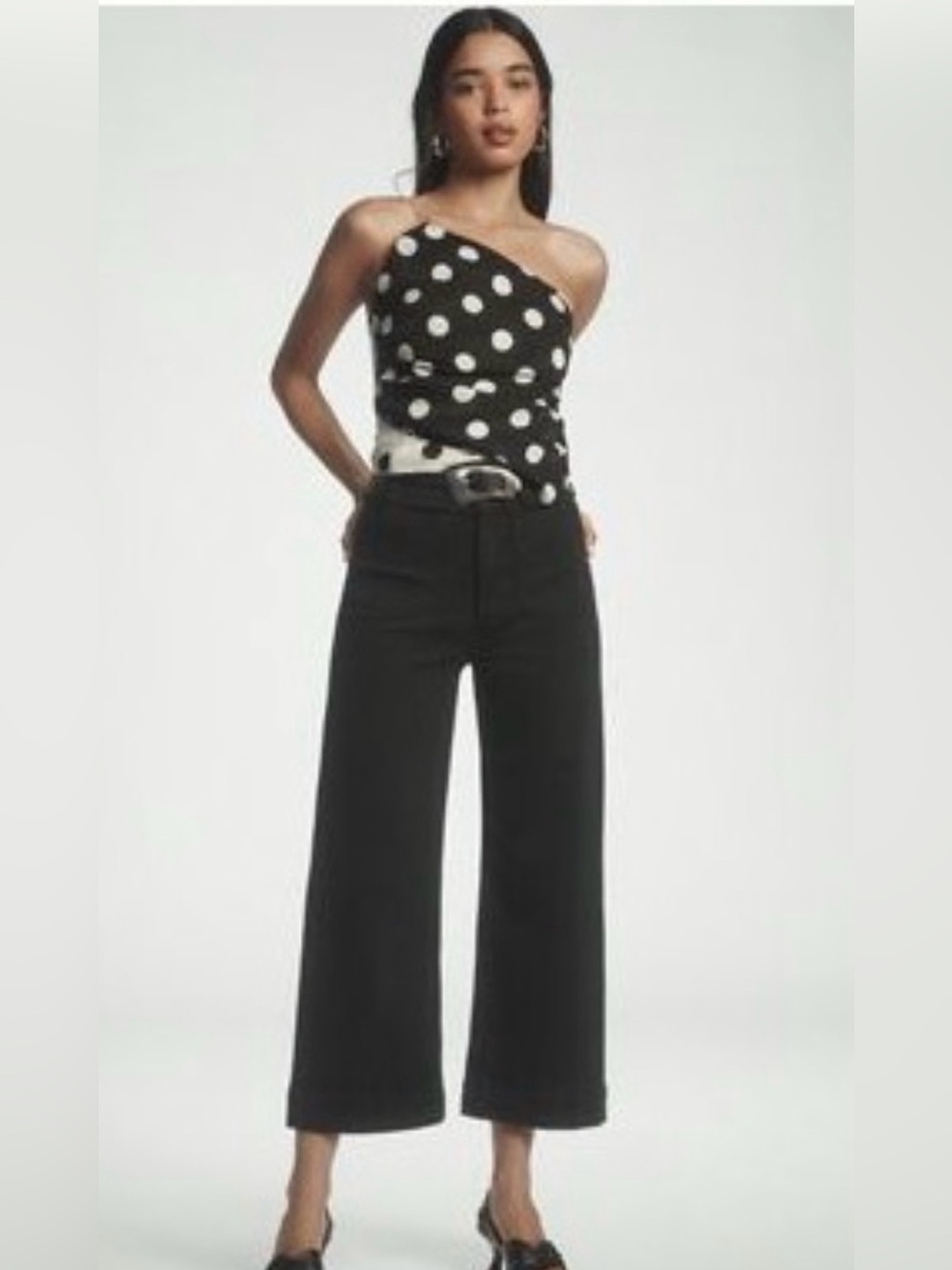 Anthropologie Maeve Collete High Rise Wide Leg Cropped Jean